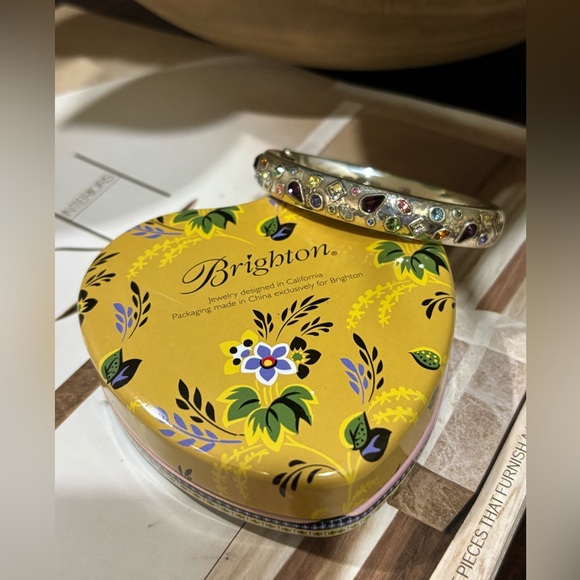 Brighton Silver tone Multicolor Gemstone Bangle Bracelet - Picture 8 of 9